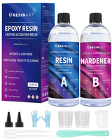 1 x RAW Customer Returns EPRESINART Epoxy Resin Set Beginners, 18oz 572ml Non-Toxic Epoxy Resin Clear Casting Resin Set, 1 1 Ratio Epoxy Resin for Wood, Artistic Creations, Restoration, Wall Tiles, Flooring - RRP €34.06