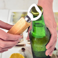 1 x RAW Customer Returns 8 Pack Wooden Bottle Opener, Stainless Steel Beer Opener, Wooden Handle Design for Home, Kitchen, Bar, Gift Bottle Opener - RRP €20.4