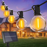 1 x RAW Customer Returns btfarm 13M Solar Fairy Lights Outdoor, Fairy Lights Bulbs Outdoor Solar 15 1 LED G40 Bulbs Waterproof 4 Modes Solar Fairy Lights Outdoor for Garden Balcony Party Wedding Terrace Decoration, Warm White - RRP €29.5