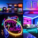 1 x RAW Customer Returns TTWAY Neon LED Strip 5m, RGB Neon Strip with Music Sync, App Control, Waterproof IP65 Strip Lights for Bedroom, Living Room Outdoor Decoration - RRP €59.89