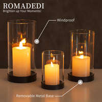 1 x RAW Customer Returns Romadedi lantern glass candle holder candle holder set of 3 lanterns for table decoration dining table pillar candles candle glass large glass cylinder for candles outdoor wedding living room decoration - RRP €18.99