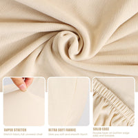 4 x Brand New SUPRROW Chair Covers Set of 4, Covers for Chairs Stretch Removable Washable Chair Cover Universal Chair Cover Stretch for Hotel, Dining Room, Banquet, Wedding Party, Ceremony, Beige - RRP €32.2