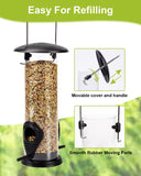 3 x RAW Customer Returns Feeding column, ALaPon bird feeder with 2 feeding stands. Year-round use. Bird feeder with 21.5 cm solid transparent tube. Hanging feeder bird feeder column for birds. Garden - RRP €30.21