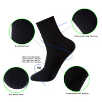 1 x RAW Customer Returns Pauboland Men s 6 Pairs Anti Odor Quick Drying Sweat Wicking Breathable Antifungal Quarter Crew Compression Work Socks Sneaker Socks, Black, Size 40-46 - RRP €29.99