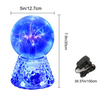 1 x RAW Customer Returns Tealight Plasma Ball, 12 cm Magic Plasma Ball, Electrostatic Ball Touch-Sensitive Lightning Ball, Blue Sphere Luminous Ball for Christmas, Gifts, New Toys - RRP €32.26