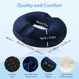 1 x RAW Customer Returns HOMCA Seat Cushion Hemorrhoids Orthopedic Donut Cushion Made of Memory Foam, Ergonomic Coccyx Cushion for Wheelchairs, Cars and Office Chairs, Increases Seat Comfort, 45x40x9cm, Blue - RRP €35.99