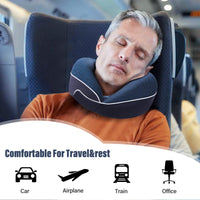 1 x RAW Customer Returns HOMIEE Neck Pillow Airplane Car Travel Pillow Neck Roll Memory Foam Travel Neck Pillow Travel Comfy Ergonomic Neck Support Pillow Orthopedic Pillow Head Pillow Adults New Blue  - RRP €22.21