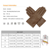 1 x Brand New Acdyion Women s Winter Leather Gloves Touchscreen Warm Cashmere Lining Elegant Slim Fit Real Leather Winter Gloves Daily Leisure Outdoor - RRP €18.59