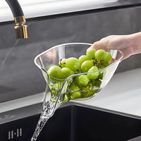 7 x Brand New SOQKEEN Draining Basket, Transparent Multifunctional Draining Basket for the Kitchen, Large Capacity Drain Filter for Vegetable Washing Basket, Draining Basket Sink Dry and Wet Separation, Fruit Bowl 2 White  - RRP €86.59