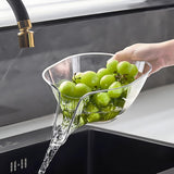 7 x Brand New SOQKEEN Draining Basket, Transparent Multifunctional Draining Basket for the Kitchen, Large Capacity Drain Filter for Vegetable Washing Basket, Draining Basket Sink Dry and Wet Separation, Fruit Bowl 2 White  - RRP €86.59