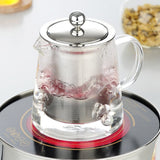 1 x RAW Customer Returns TAMUME Glass Teapot with Stainless Steel Strainer for Easy Pouring 750ML  - RRP €20.06