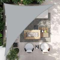 1 x RAW Customer Returns HENG FENG Sun Sail Triangle 3x3x4.25m Waterproof PES Polyester Sun Protection Wind Protection Water-Repellent UV Protection for Balcony Garden Terrace Gray - RRP €29.99