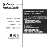 1 x RAW Customer Returns K KYUER 38Wh C21N1333 Laptop Battery for Asus Transformer Book Flip TP550L TP550LA TP550LAB TP550LD TP550LJ R554L R554LA 084H C21NI333 - RRP €36.6