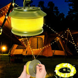 1 x RAW Customer Returns 20m Camping String Lights, 3000mAh Battery, 350 Lumens, 5 Light Modes, 2 in 1 Camping Light, Rechargeable Waterproof Portable Rechargeable Battery Powered String Lights for Camping Decoration - RRP €22.8