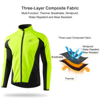 1 x RAW Customer Returns LAMEDA cycling jacket men s winter thermal softshell jacket cycling jacket waterproof windproof breathable reflective running jacket autumn women for cycling sports running hiking green XL - RRP €50.41