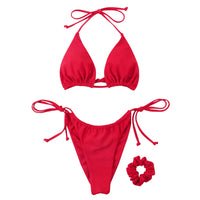 1 x RAW Customer Returns RXRXCOCO Sexy Brazilian Bikini Women Set Triangle String Top Bikini Thong Swimwear Red Size M - RRP €35.28