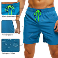 1 x RAW Customer Returns Aisprts Swim Trunks Men, Swim Shorts with Zipper Pockets for Men, Quick-Drying Waterproof Stretchy Swim Shorts with Drawstring and Mesh Inner Shorts, Men s Beach Shorts - RRP €18.85