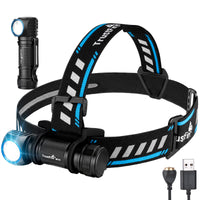 1 x RAW Customer Returns Headlamp, Headlamp LED Rechargeable TrustFire MC18 Headlamp 1200 Lumens LED Headlamp Waterproof Headlamp Headlamp Jogging 5 Light Modes Headlamp Headlamp with Headband - RRP €50.14