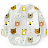 1 x RAW Customer Returns Nombear Waterproof Baby Bibs with Sleeves - Waterproof Sleeved Bib for 6 months or More, Waterproof Baby Bibs, BLW Bib, Bib with Elastic - RRP €18.16