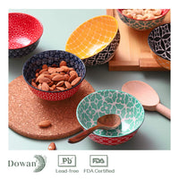 1 x RAW Customer Returns DOWAN cereal bowl, dessert bowls 300ml, porcelain dessert bowl, ceramic dessert bowl, snack bowl for ice cream, dessert, milk etc. Colorful, pack of 6 - RRP €29.66