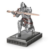 1 x RAW Customer Returns HDMbigmi King s Guard Knight Pen Holder, Pen Stand, Desk Organizer and Accessories, Resin Pen Holder as a Gift with a Fancy Sword for Office and Home Silver  - RRP €45.88