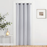 1 x RAW Customer Returns MIULEE Blackout Living Room Curtains Modern Bedroom Curtains Anti-Light Curtains, Room Thermal Insulating Curtains Cold and Heat, Strong and Soft Window Curtains Gray White 140x145 CM 1 Piece  - RRP €22.7