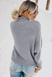 1 x RAW Customer Returns Sweezarmo Elegant Sweater for Women Loose Pullover High Neck Casual Solid Color Top M Medium Gray - RRP €37.3