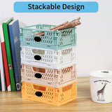 1 x RAW Customer Returns 6 Pieces Mini Collapsible Storage Box, Plastic Collapsible Crate, Collapsible Storage Baskets, Small Stackable Tabletop Storage Boxes for Bedroom, Office, Bathroom - RRP €10.99