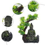 4 x Brand New MOGOULUA Aquarium Buddha Statue Sitting Buddha with Bodhi Tree Aquarium Ornament Antique Buddha Statue Sculpture Underwater Landscape Decoration - RRP €91.76