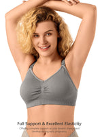 1 x RAW Customer Returns HBselect 4 Pcs Maternity Nursing Bra Seamless Nursing Bra with Additional Bra Extenders Breastfeeding and Sleep Without Wire for Women Black Gray White Beige - RRP €31.04