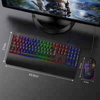 6 x Brand New GALENMORO Keyboard Mouse Set - Gaming Keyboard with LED RGB Backlight QWERTZ DE Layout Mechanical Wired Gaming Mouse Aluminum Surface and Palm Rest Black  - RRP €187.26