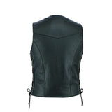 1 x RAW Customer Returns Leatherick Men s Premium Top Grained Cowhide Classic Motorcycle Vest with Side Lacings Black Size XL, black - RRP €44.99