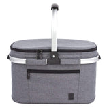 1 x RAW Customer Returns ALLCAMP 22L shopping baskets large insulated basket cooling basket cooling bag picnic basket thermal bag cooling bag thermal bag cool box light grey - RRP €24.99