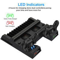 1 x RAW Customer Returns EEEKit PS4 Vertical Stand Cooling Fan, Vertical Stand with Fan, 2 PS4 Controller Charging Station, USB Hub 12 Games Storage, Compatible with Playstation 4 PS4 Slim PS4 Pro - RRP €27.62