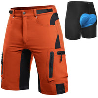 1 x RAW Customer Returns Cycorld MTB Pants Men s Cycling Shorts, Quick-drying Mountain Bike Pants Cycling Pants with 4D Seat Pad, Elastic Sports Cycling Shorts as3, Alpha, m, Regular, Regular, Orange-red with Underwear  - RRP €50.41