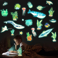 3 x Brand New Wall stickers luminous sea creatures wall tattoo light stickers, fluorescent wall stickers, sea world light stickers for children s bedroom bathroom decoration - RRP €61.2