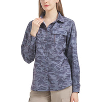 1 x RAW Customer Returns yeyity shirt blouse women UPF 50 UV protection long-sleeved shirt women outdoor hiking shirt safari clothing women breathable quick dry casual tops sports tops 5071, camo, M  - RRP €34.99