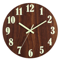 1 x RAW Customer Returns HZDHCLH Silent Wall Clock Radio Clock Wall Clock Made of Wood Retro Luminous Wall Clock for Living Room, Bedroom, Kitchen - RRP €33.6