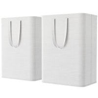 1 x RAW Customer Returns Lifewit 2 Pack Laundry Basket 80L Laundry Bag, Laundry Box Laundry Bin Laundry Collector Laundry Chest Laundry Baskets for Apartment, Dorm, Caravan Laundry Room, White - RRP €24.06