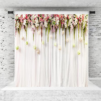 5 x Brand New Kate 3x3m Photography Backdrop Microfiber Repurposed White Curtains Pink Flower Backgrounds for Wedding Photo Studio - RRP €54.0