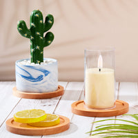 1 x Brand New Zonon Pack of 4 Wooden Candle Holders Wooden Candle Plates for Candles with a Diameter of 8 cm Baptism Communion Wedding Kitchen Diameter Decorative Tray Candle Coaster Plate Wood Wooden Tray Made of Beech Wood - RRP €12.35