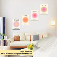 1 x Brand New Magiho 4 Piece Poster Set, Body Mind Soul Heart Aesthetic Room Decor, Aesthetic Decoration Yoga Law of Attraction Manifestation Room Decor Y2K 20 25cm  - RRP €20.4