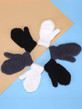 8 x Brand New 6 Pairs Stretch Full Finger Knit Mittens Baby Mittens Kids Gloves for Boys Girls Mixed Color, M  - RRP €100.96