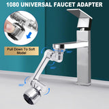 1 x RAW Customer Returns MLG Tools Universal 1080 Swivel Robotic Arm Swivel Extension Faucet Aerator Sink Water Splasher Rotatable Faucet Aerator 2 Modes Rotatable Filter Extension Copper  - RRP €24.0