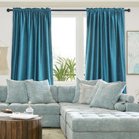 1 x Brand New MIULEE 2 Pieces Velvet Curtains Opaque Blackout Curtain Rod Pocket Curtain Curtains Velvet Blackout Curtains Sliding Curtains for Bedroom Living Room 140 x 260 cm W x H Peacock Blue - RRP €40.67