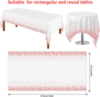 1 x Brand New OOTSUN Plastic Party Tablecloth, White and Rose Gold, 54 x 108 Rectangle Plastic Tablecloth, Waterproof Disposable Table Cover Pink  - RRP €11.09