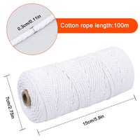 1 x RAW Customer Returns Macrame Yarn 3mm x 100m White Natural Cotton Yarn Cotton Cord Cotton Rope for DIY Crafts Knitting - RRP €11.8