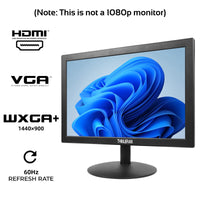 1 x RAW Customer Returns Thinlerain 15.4 inch Monitor 1400 900 HD 16 10 LED Screen Small Monitor for Computer PC Windows 7 8 10 60Hz, 5ms, VESA, HDMI, VGA , Built-in Speakers - RRP €96.79