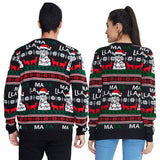 1 x RAW Customer Returns Freshhoodies Women s Christmas Sweater Long Sleeve 3D Elf and Reindeer Knitting Pattern Novelty Round Neck Xmas Knitted Sweater Ugly Christmas Sweater Jumper Black Red S - RRP €33.42