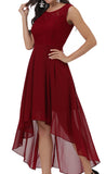 1 x Brand New Laorchid women s formal dress evening dress sleeveless ladies elegant cocktail dress summer dress lace dress chiffon dress bridesmaid dresses knee-length a line wedding burgundy red S - RRP €57.47